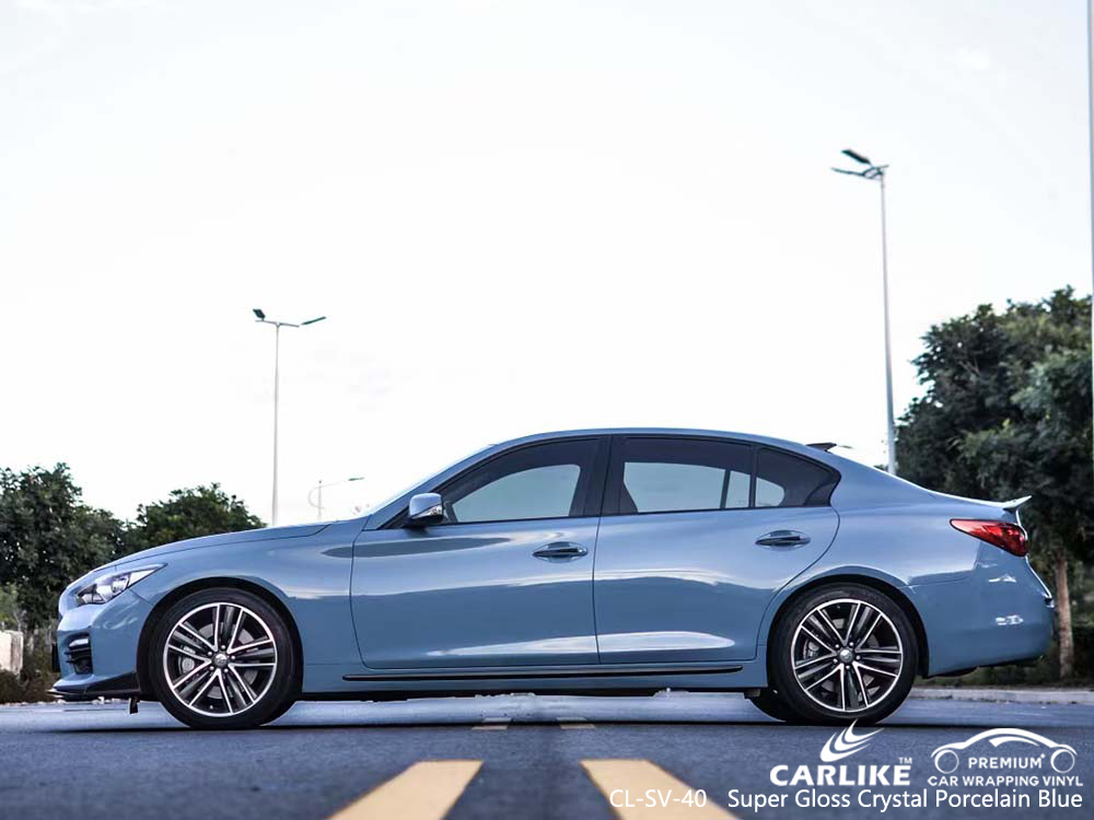 CL-SV-40 super gloss crystal porcelain blue car sticker wrap film for INFINITI San Fabian Philippines