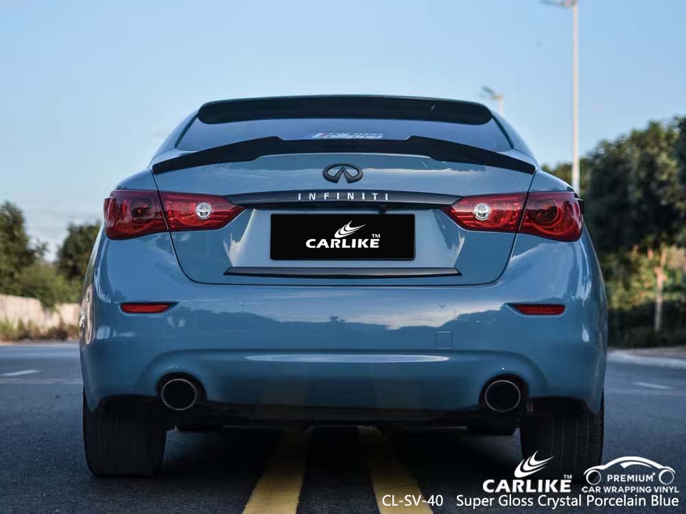 CL-SV-40 super gloss crystal porcelain blue car sticker wrap film for INFINITI San Fabian Philippines