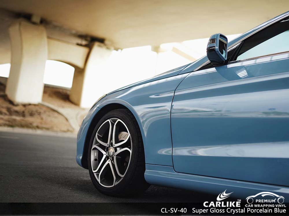 CL-SV-40 super gloss crystal porcelain blue car body wrapping sticker for MERCEDES-BENZ Bayambang Philippines