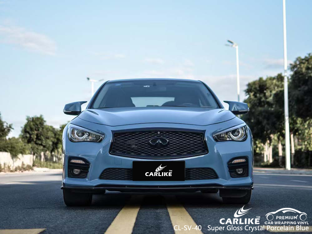 CL-SV-40 super gloss crystal porcelain blue car sticker wrap film for INFINITI San Fabian Philippines