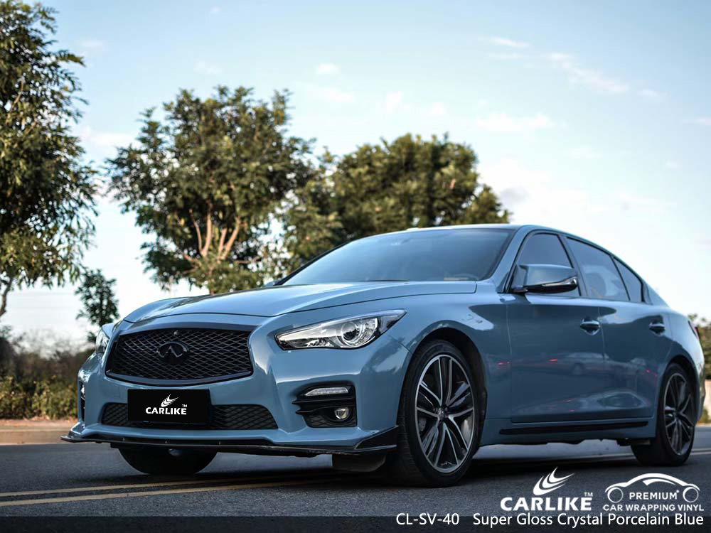 CL-SV-40 super gloss crystal porcelain blue car sticker wrap film for INFINITI San Fabian Philippines