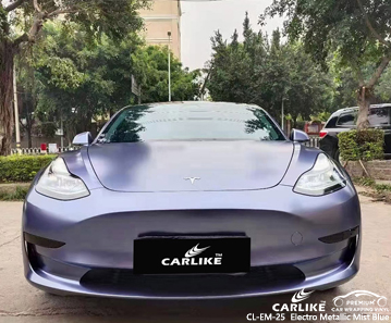 TESLA için CL-EM-25 elektro metalik sis mavi vinil otomatik sarma fiyatı