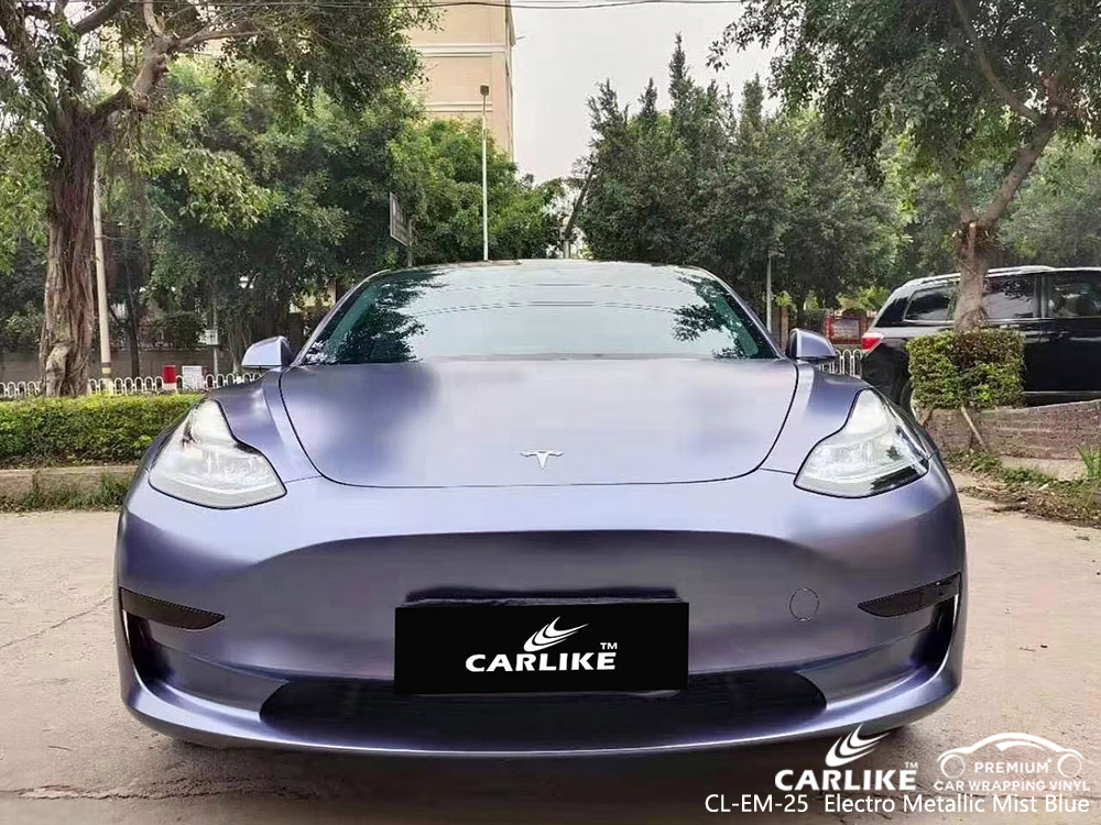 CL-EM-25 electro metallic mist blue vinyl auto wrap price for TESLA