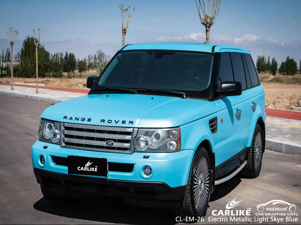 CL-EM-26 electro metallic light skye blue vinyl car wrap factory for RANGE ROVER