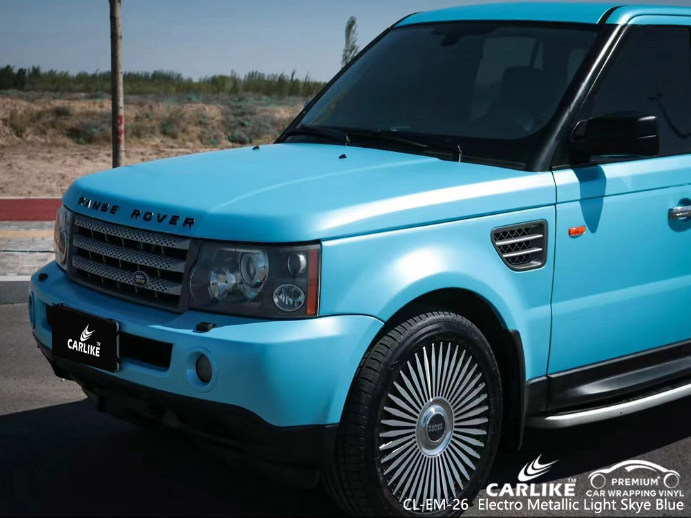 CL-EM-26 electro metallic light skye blue vinyl car wrap factory for RANGE ROVER