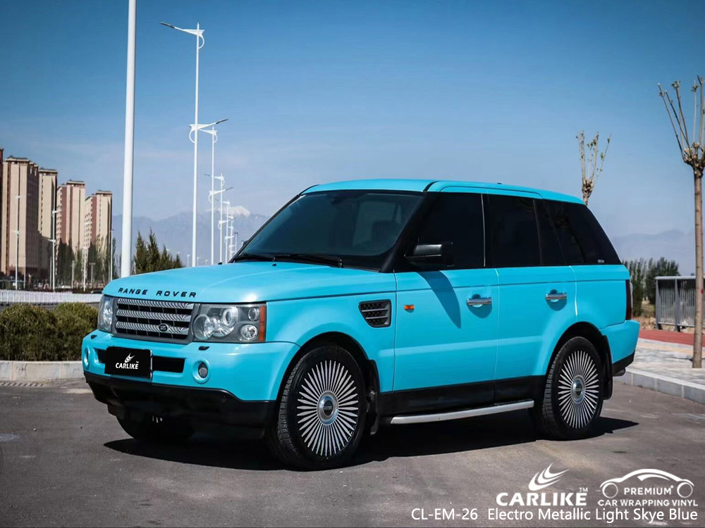 CL-EM-26 electro metallic light skye blue vinyl car wrap factory for RANGE ROVER