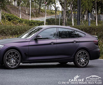 CL-EM-43 electro metallic black purple vinyl vehicle wrap manufacturer for BMW