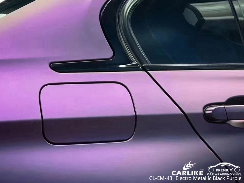CL-EM-43 electro metallic black purple vinyl vehicle wrap factory for BMW
