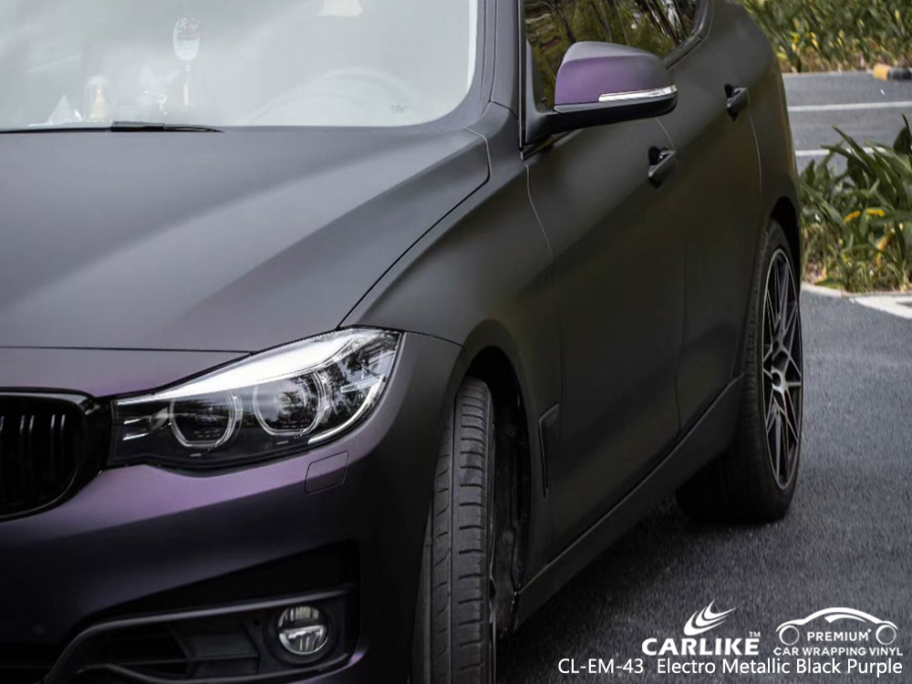 CL-EM-43 electro metallic black purple vinyl vehicle wrap manufacturer for BMW