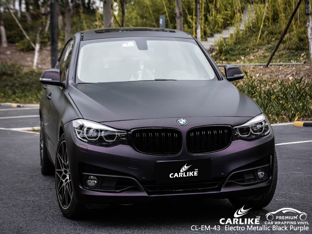 CL-EM-43 electro metallic black purple vinyl vehicle wrap manufacturer for BMW