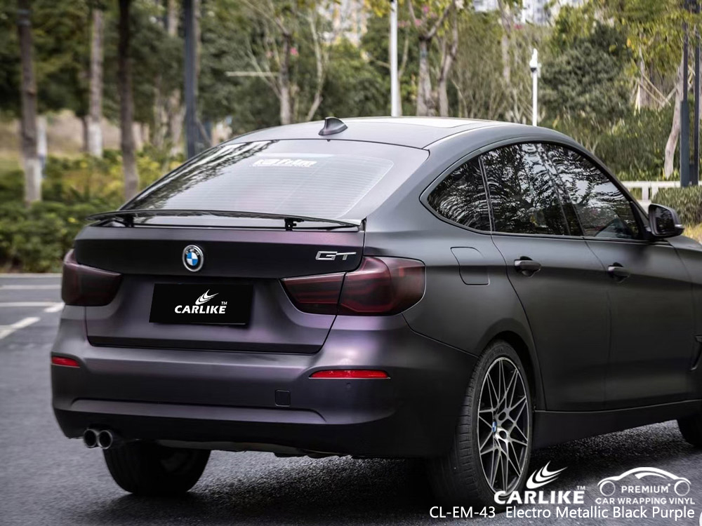 CL-EM-43 electro metallic black purple vinyl vehicle wrap manufacturer for BMW