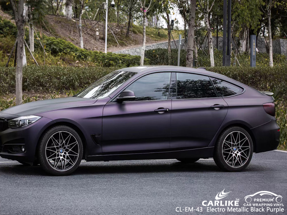 CL-EM-43 electro metallic black purple vinyl vehicle wrap manufacturer for BMW
