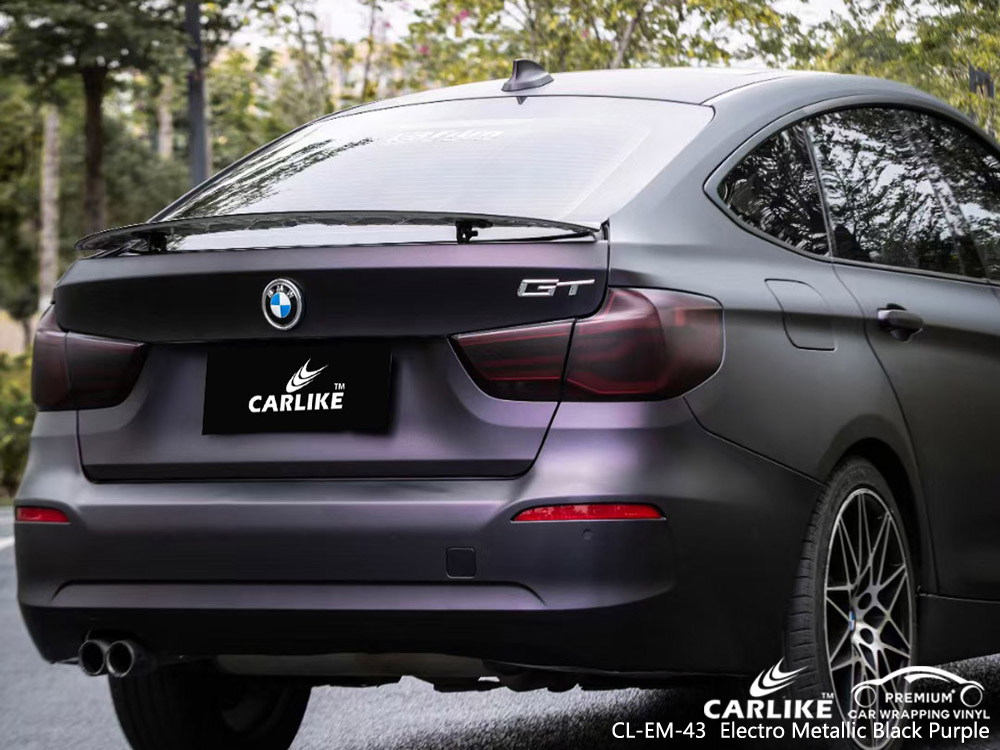 CL-EM-43 electro metallic black purple vinyl vehicle wrap manufacturer for BMW