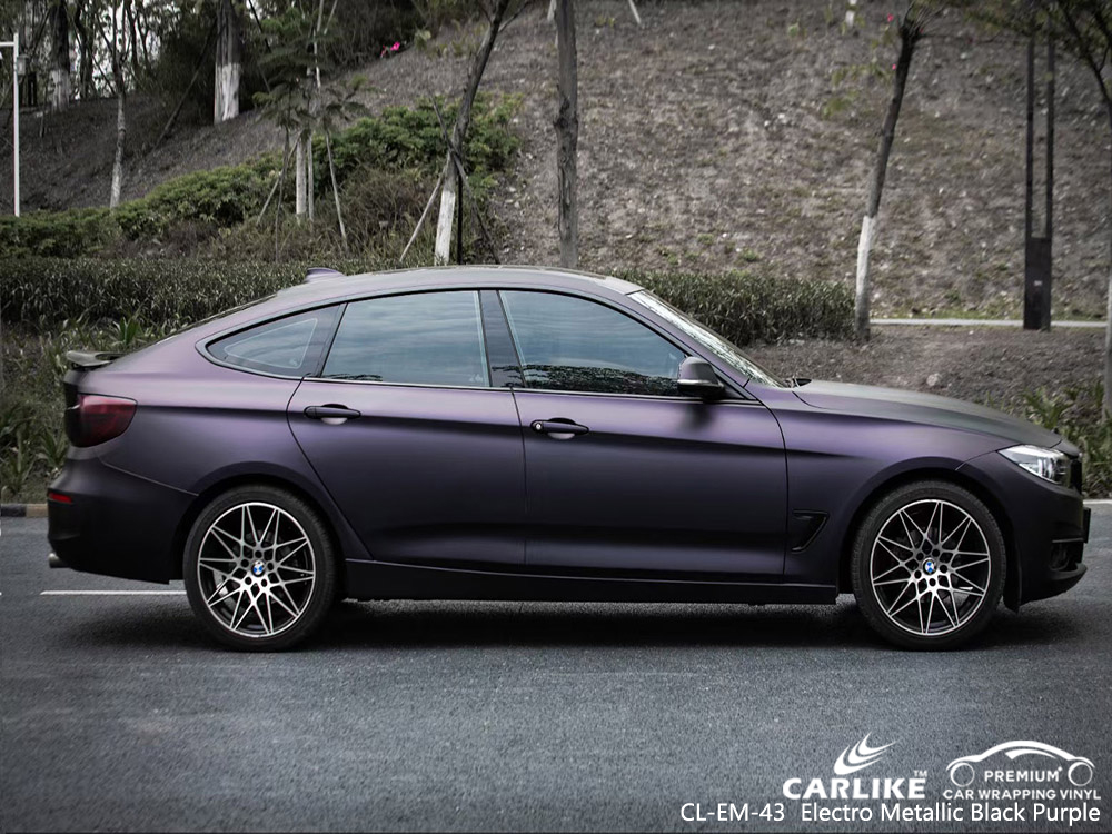 CL-EM-43 electro metallic black purple vinyl vehicle wrap manufacturer for BMW