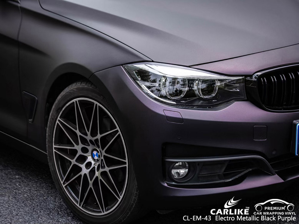 CL-EM-43 electro metallic black purple vinyl vehicle wrap manufacturer for BMW