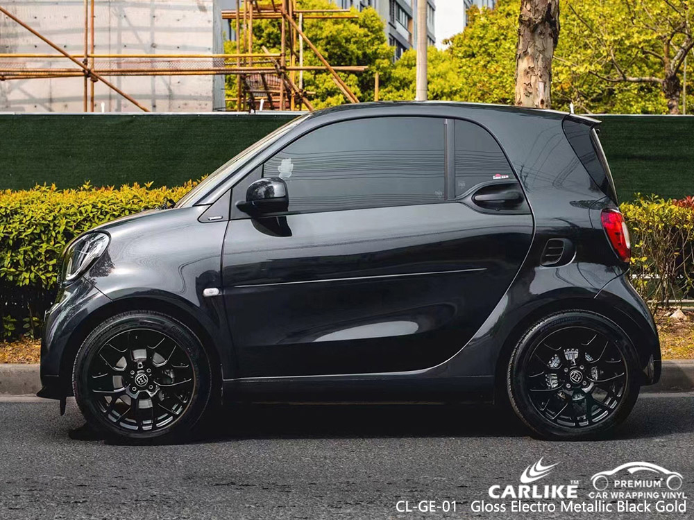 CL-GE-01 gloss electro metallic black gold vinyl auto wrap supplier for BRABUS