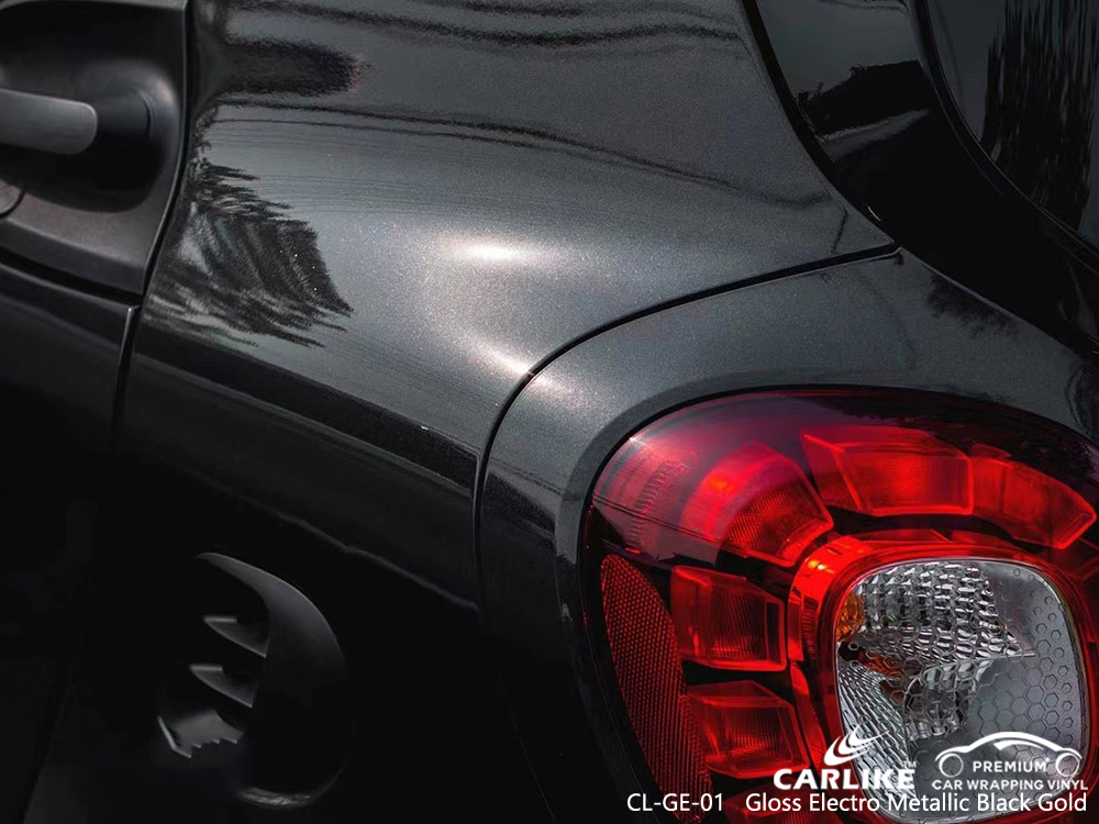 CL-GE-01 gloss electro metallic black gold vinyl auto wrap supplier for BRABUS