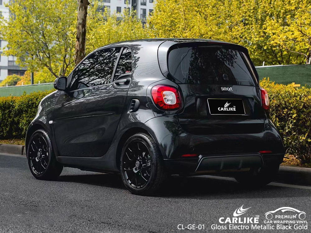CL-GE-01 gloss electro metallic black gold vinyl auto wrap supplier for BRABUS