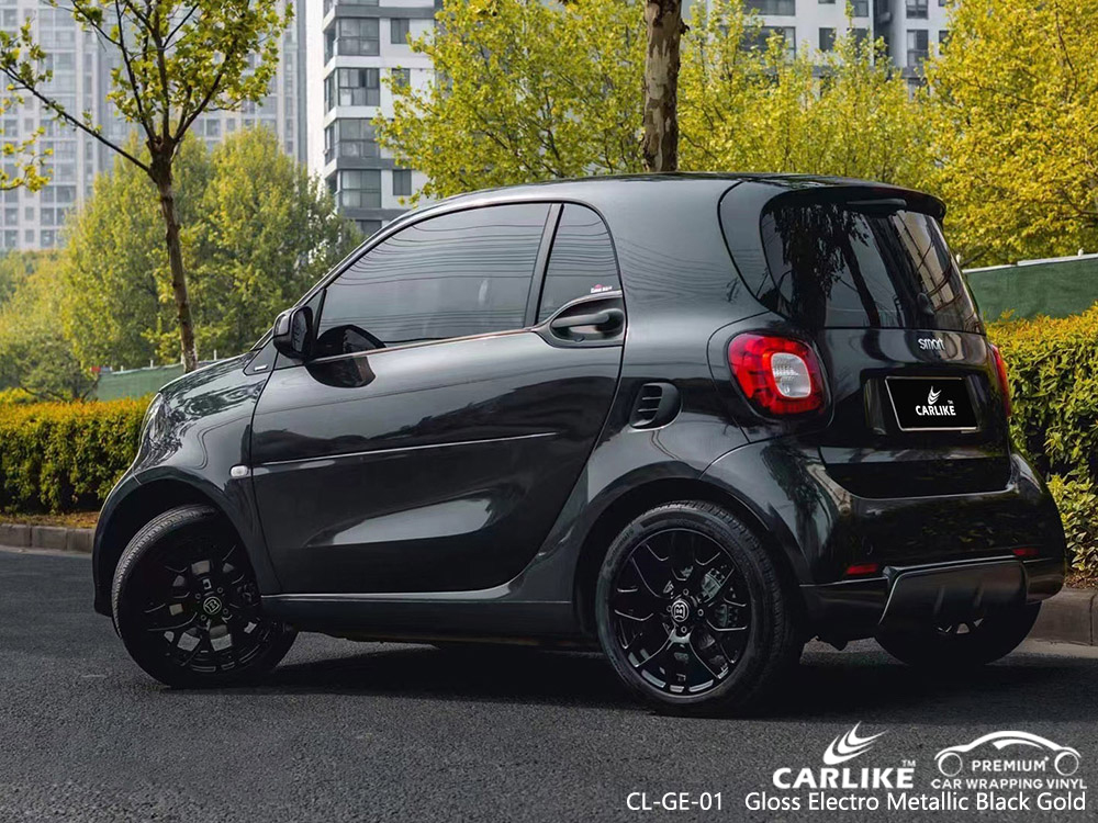 CL-GE-01 gloss electro metallic black gold vinyl auto wrap supplier for BRABUS