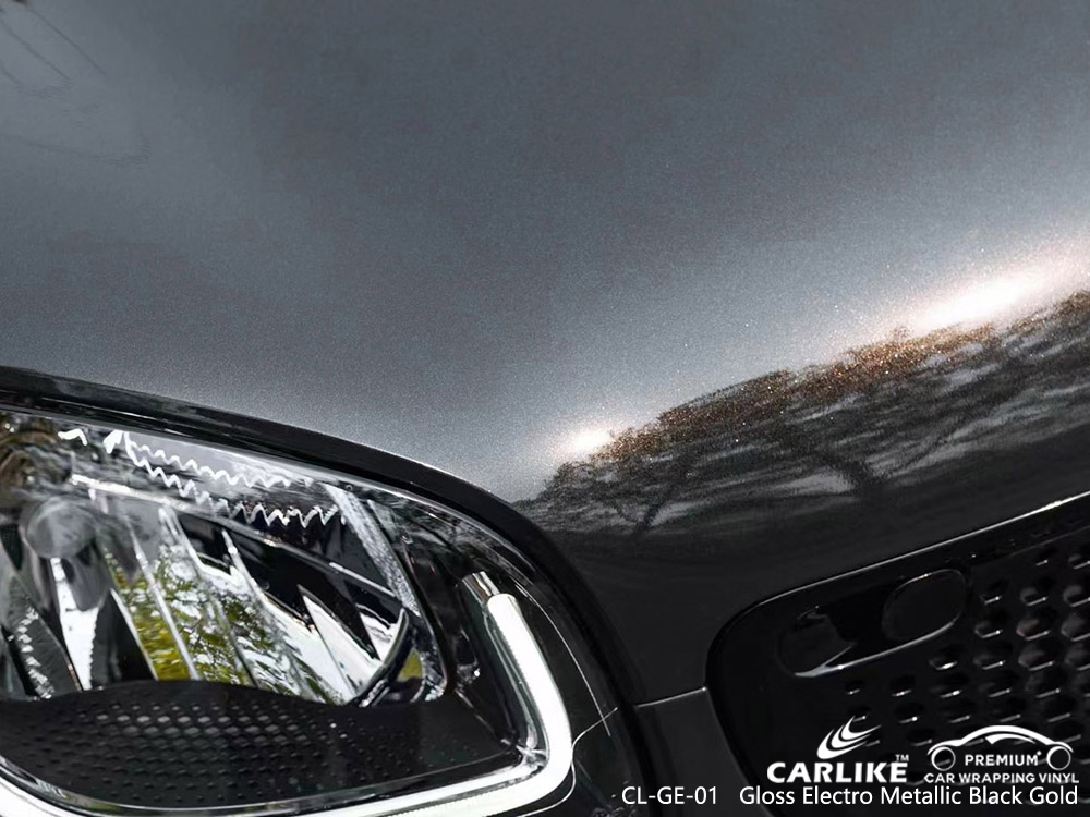 CL-GE-01 gloss electro metallic black gold vinyl auto wrap supplier for BRABUS