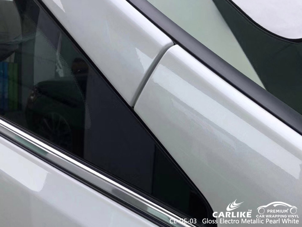 CL-GE-03 gloss electro metallic pearl white vinyl car wrap cost for ALPHARD