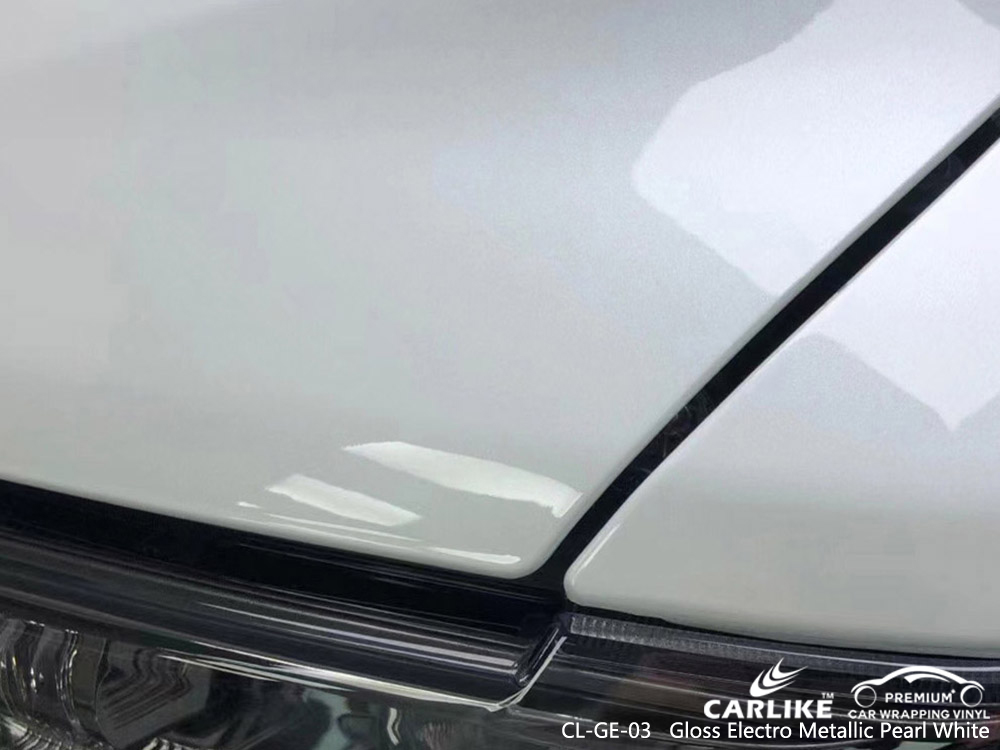 CL-GE-03 gloss electro metallic pearl white vinyl car wrap cost for