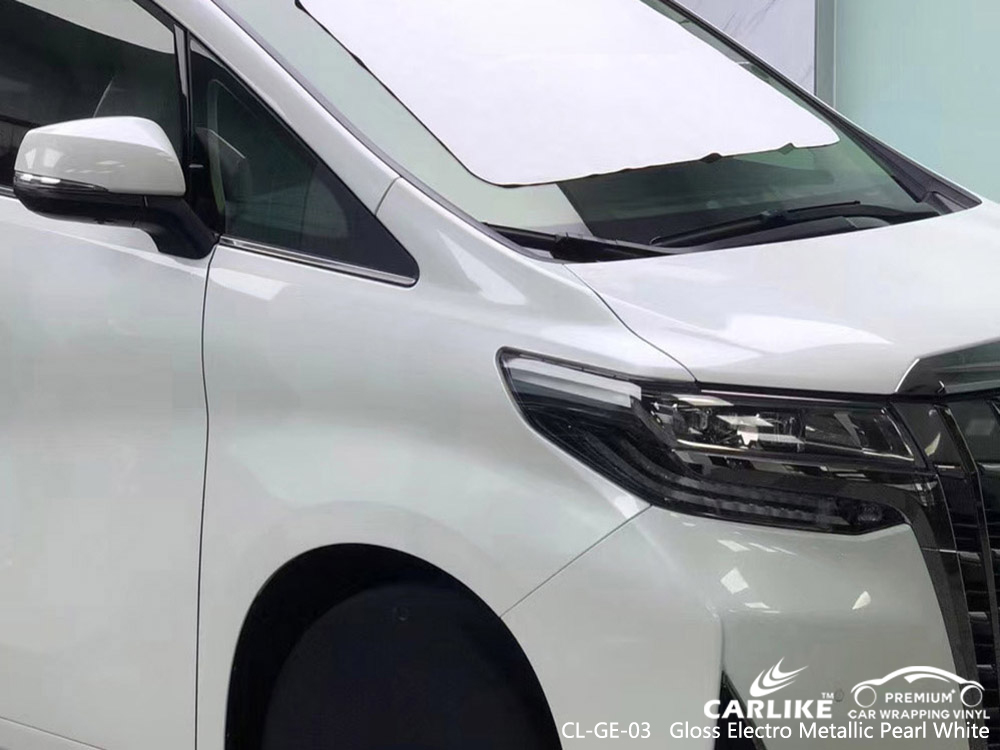CL-GE-03 gloss electro metallic pearl white vinyl car wrap cost for ALPHARD