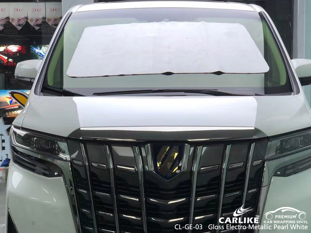 CL-GE-03 gloss electro metallic pearl white vinyl car wrap cost for ALPHARD