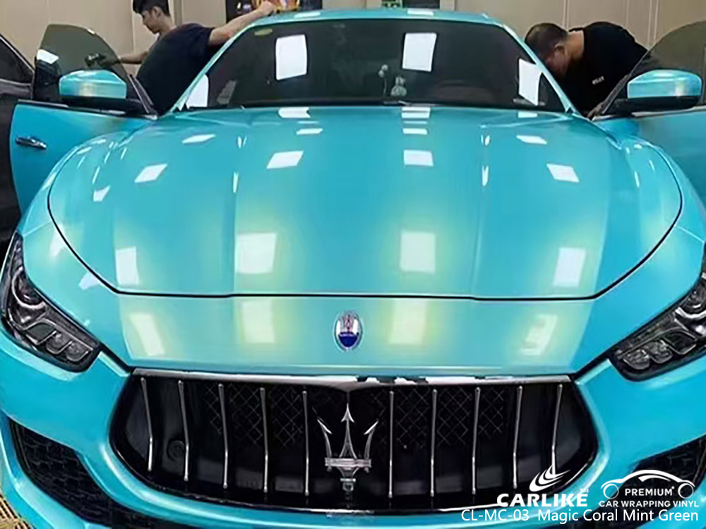 CL-MC-03 magic coral mint green vinyl auto wrap price for MASERATI