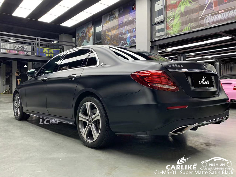 CL-MS-01 super matte satin black vinyl car wrap manufacturer for MERCEDES-BENZ