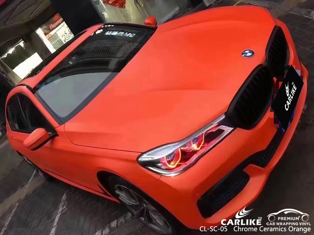CL-SC-05 chrome ceramics orange vinyl auto wrap cost for BMW