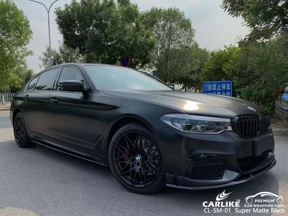 CL-SM-01 super matte black vinyl vehicle wrap price for BMW