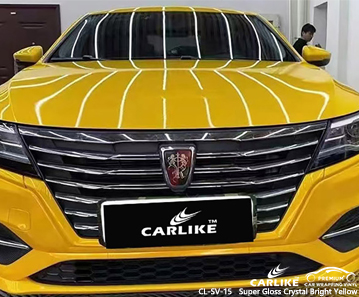 CL-SV-15 super gloss crystal bright yellow vinyl vehicle wrap supplier for ROEWE