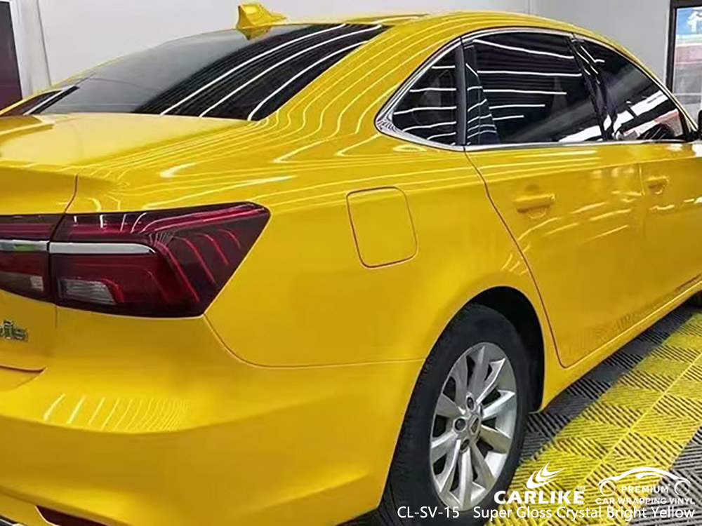 CLSV15 super gloss crystal bright yellow vinyl vehicle wrap supplier