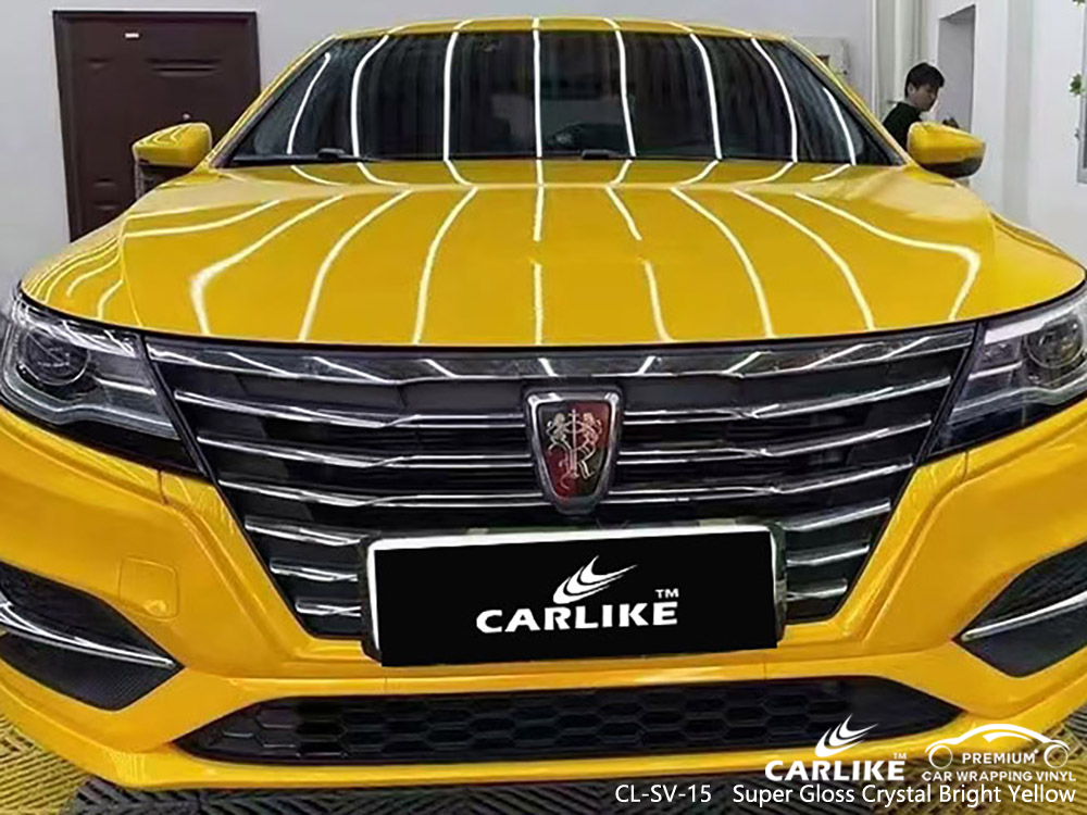 CL-SV-15 super gloss crystal bright yellow vinyl vehicle wrap supplier for ROEWE