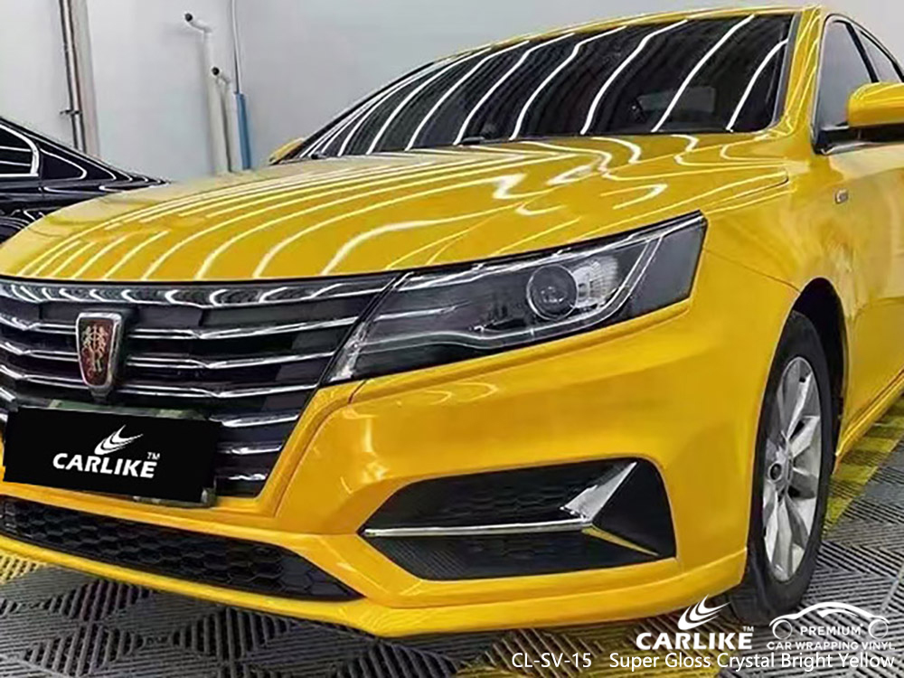 CL-SV-15 super gloss crystal bright yellow vinyl vehicle wrap supplier for ROEWE
