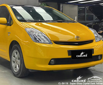 TOYOTA için CL-SV-16 süper parlak kristal koyu sarı vinil araç kaplama üreticisi