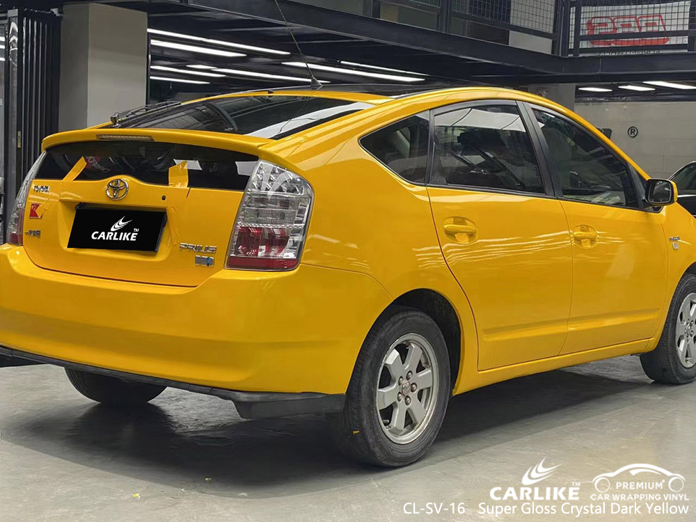 CL-SV-16 super gloss crystal dark yellow vinyl vehicle wrap manufacturer for TOYOTA