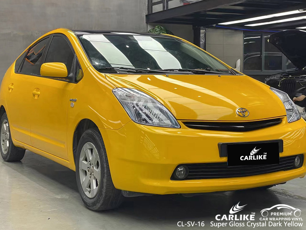 CL-SV-16 super gloss crystal dark yellow vinyl vehicle wrap manufacturer for TOYOTA