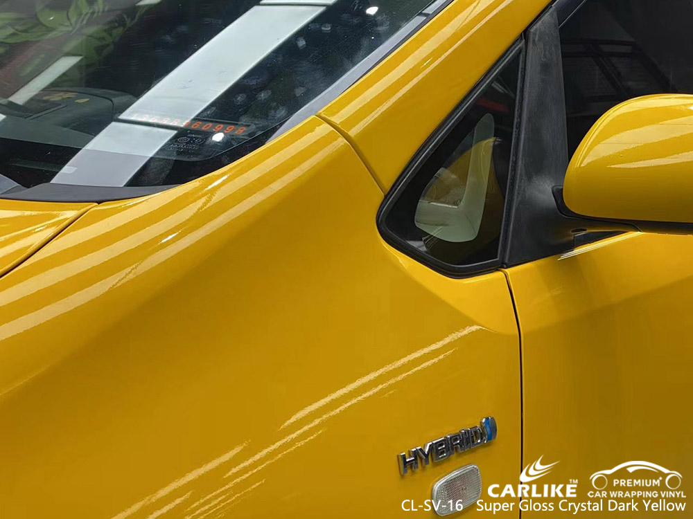 CL-SV-16 super gloss crystal dark yellow vinyl vehicle wrap manufacturer for TOYOTA