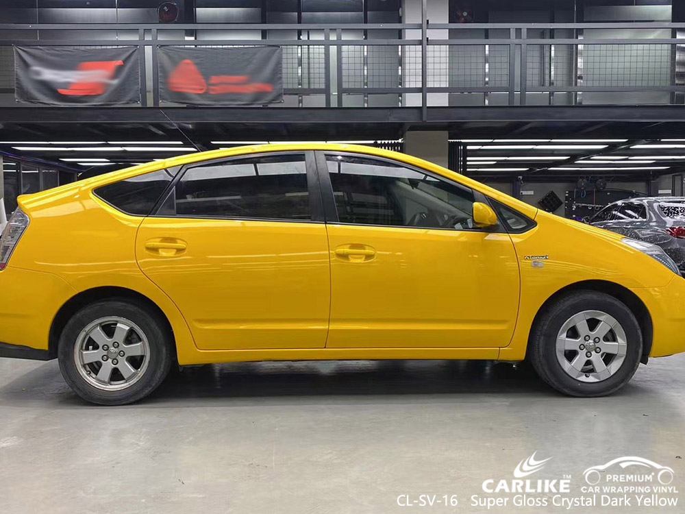 CL-SV-16 super gloss crystal dark yellow vinyl vehicle wrap manufacturer for TOYOTA