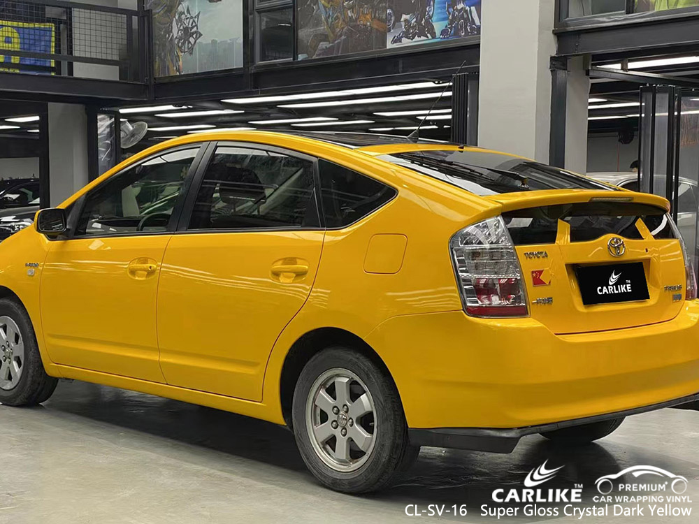 CL-SV-16 super gloss crystal dark yellow vinyl vehicle wrap manufacturer for TOYOTA