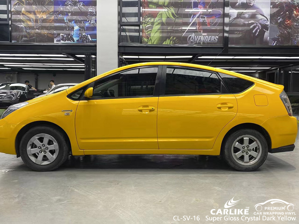 CL-SV-16 super gloss crystal dark yellow vinyl vehicle wrap manufacturer for TOYOTA