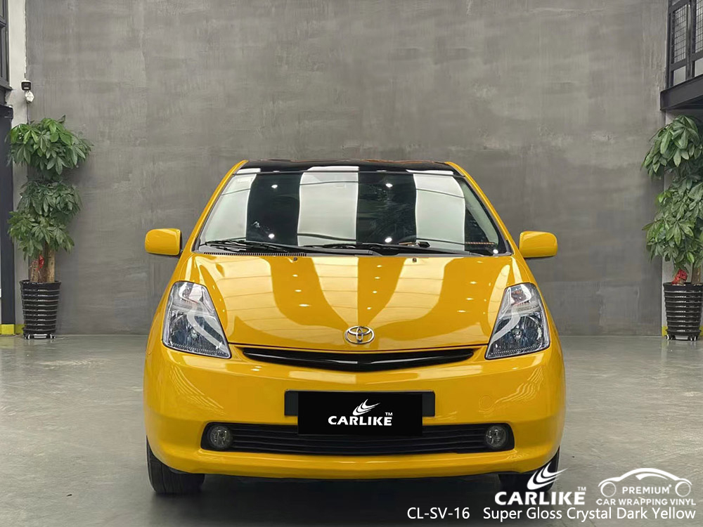 CL-SV-16 super gloss crystal dark yellow vinyl vehicle wrap manufacturer for TOYOTA