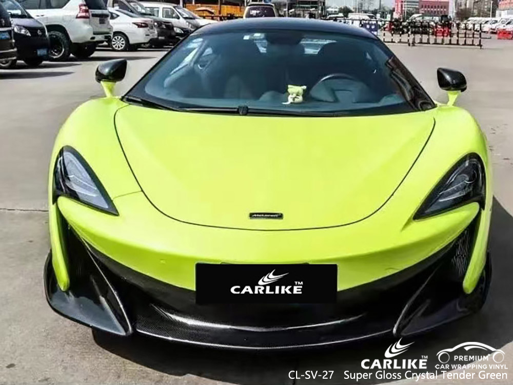 CL-SV-27 super gloss crystal tender green vinyl auto wrap cost for MCLAREN