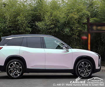 CL-AW-01 mat aurora beyazdan yeşile kırmızı toptan vinil araç kaplaması NIO için