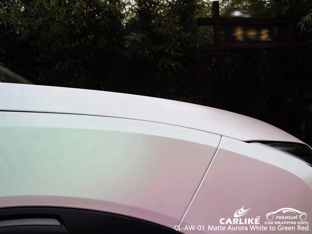 CL-AW-01 matte aurora white to green red wholesale vinyl vehicle wrap for NIO