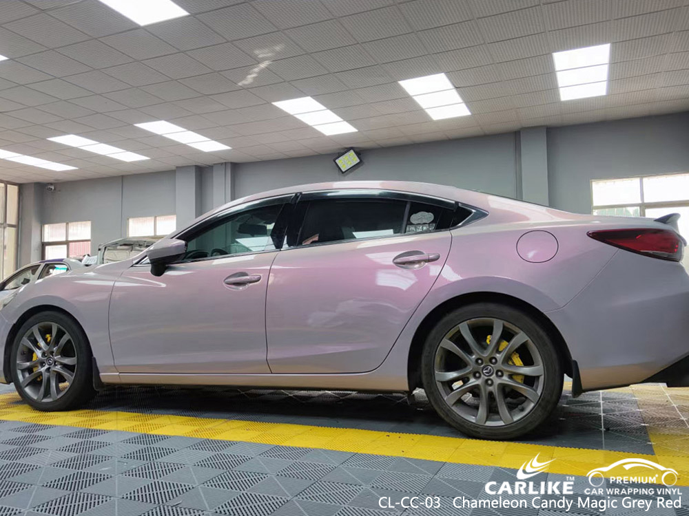 CL-CC-03 chameleon candy magic grey red vinyl vehicle wrap manufacturer for MAZDA