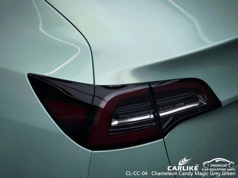 CL-CC-04 chameleon candy magic grey green vinyl car wrap price for TESLA