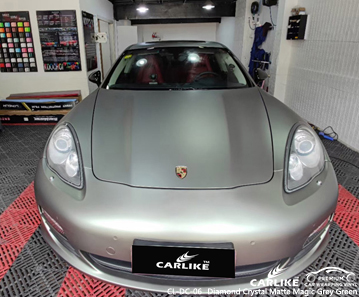 CL-DC-06 Diamond Crystal Matt Magic Grey Green Vinyl Auto Wrap Hersteller für PORSCHE